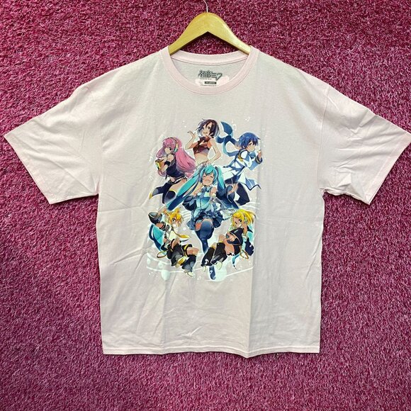 Hatsune Miku Vocaloid Group Pink T-Shirt XL - Picture 1 of 4